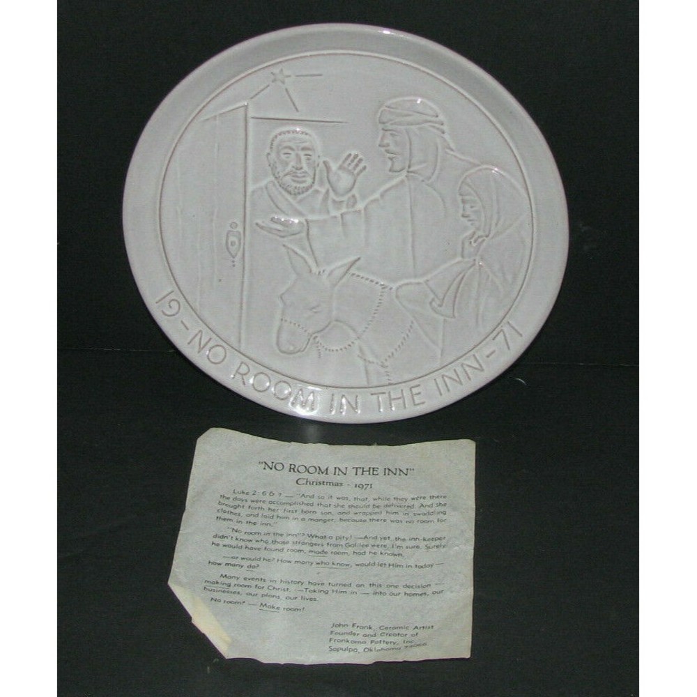 Frankoma Pottery Christmas Plate 1971 John Frank